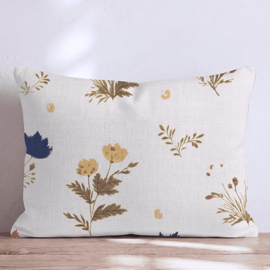Stitched Wildflowers Throw Pillow - Hillcroft Home