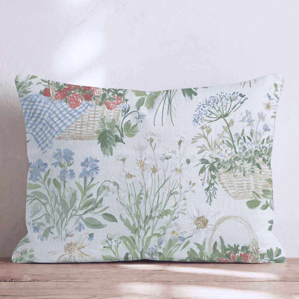 Strawberry Picnic Throw Pillow - Hillcroft Home