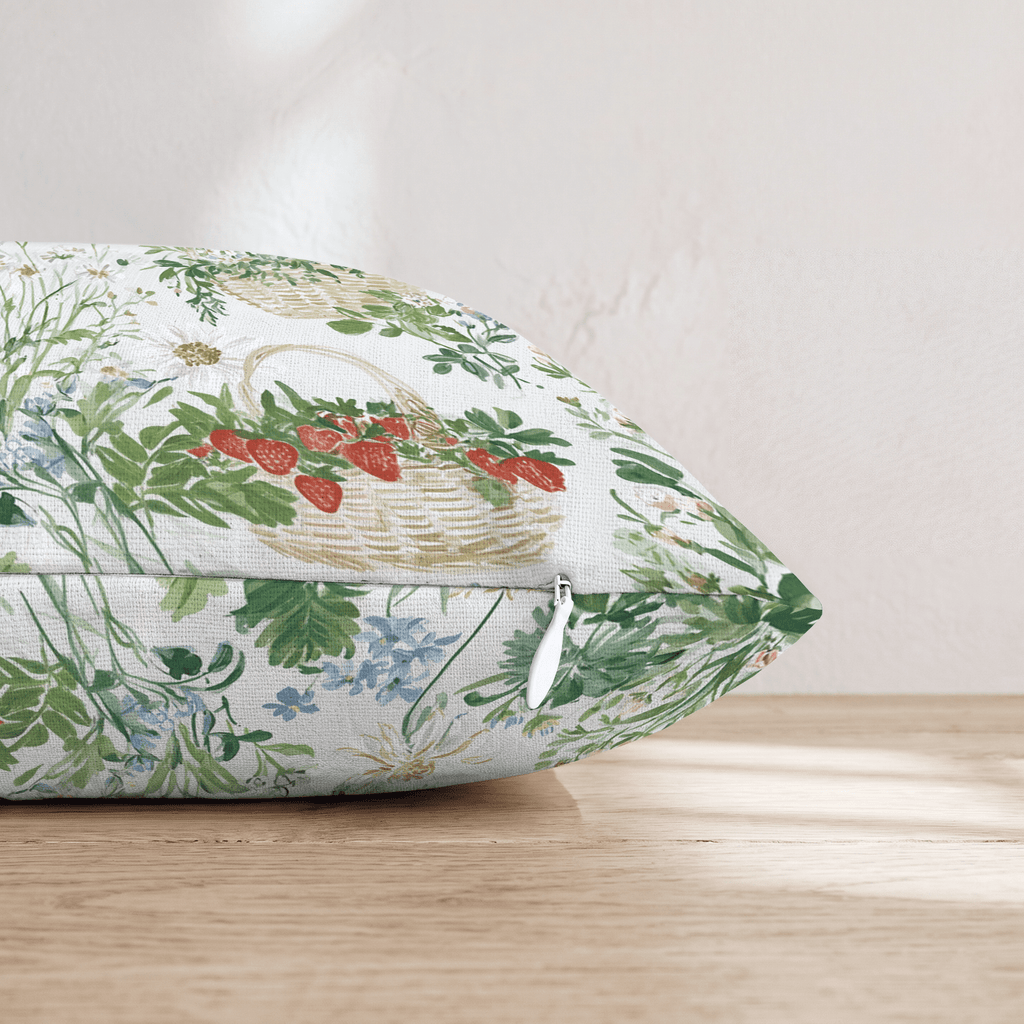 Strawberry Picnic Throw Pillow - Hillcroft Home