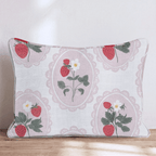 Strawberry Stamps Throw Pillow - Hillcroft Home