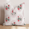 Strawberry Stamps Throw Pillow - Hillcroft Home