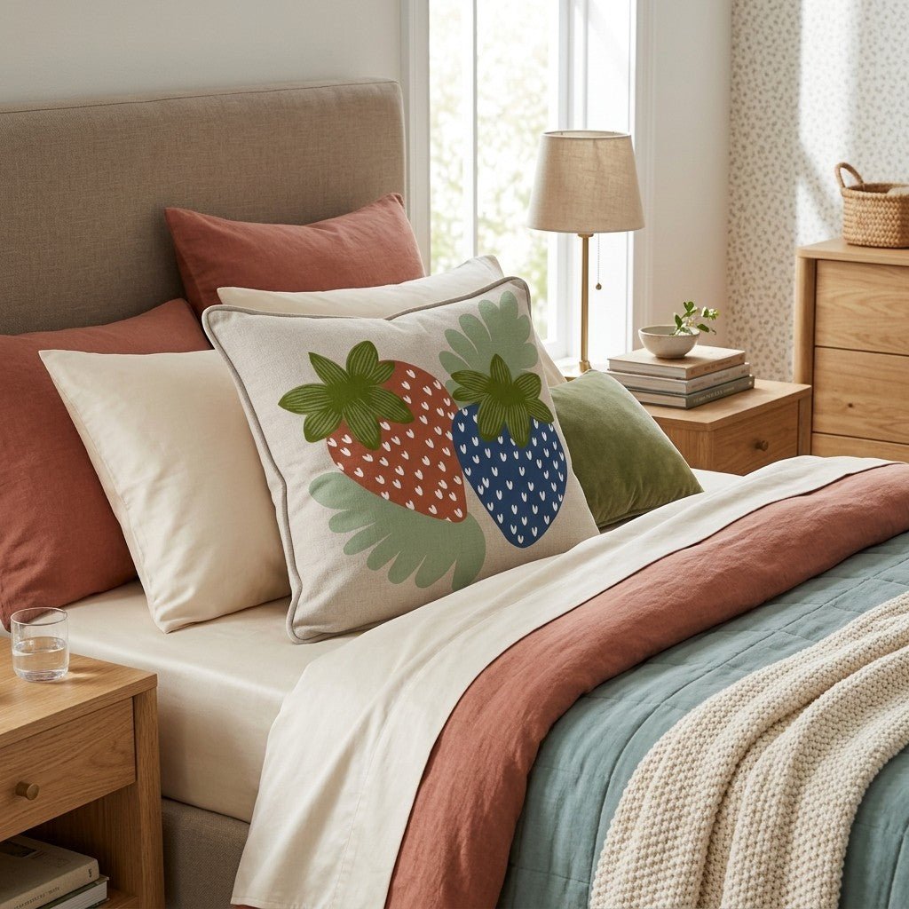Strawberry Summers Throw Pillow - Hillcroft Home