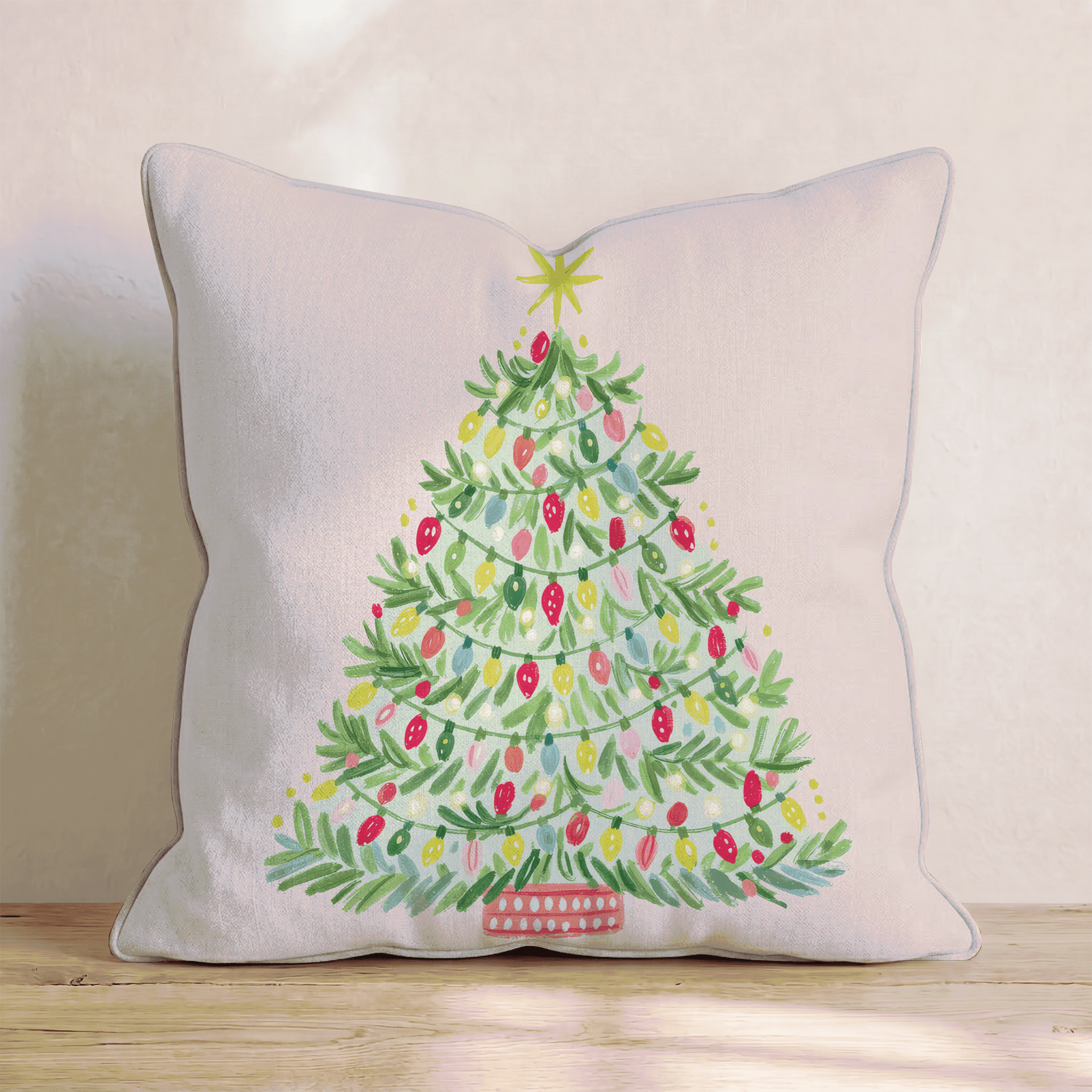 String Light Pine Throw Pillow - Hillcroft Home