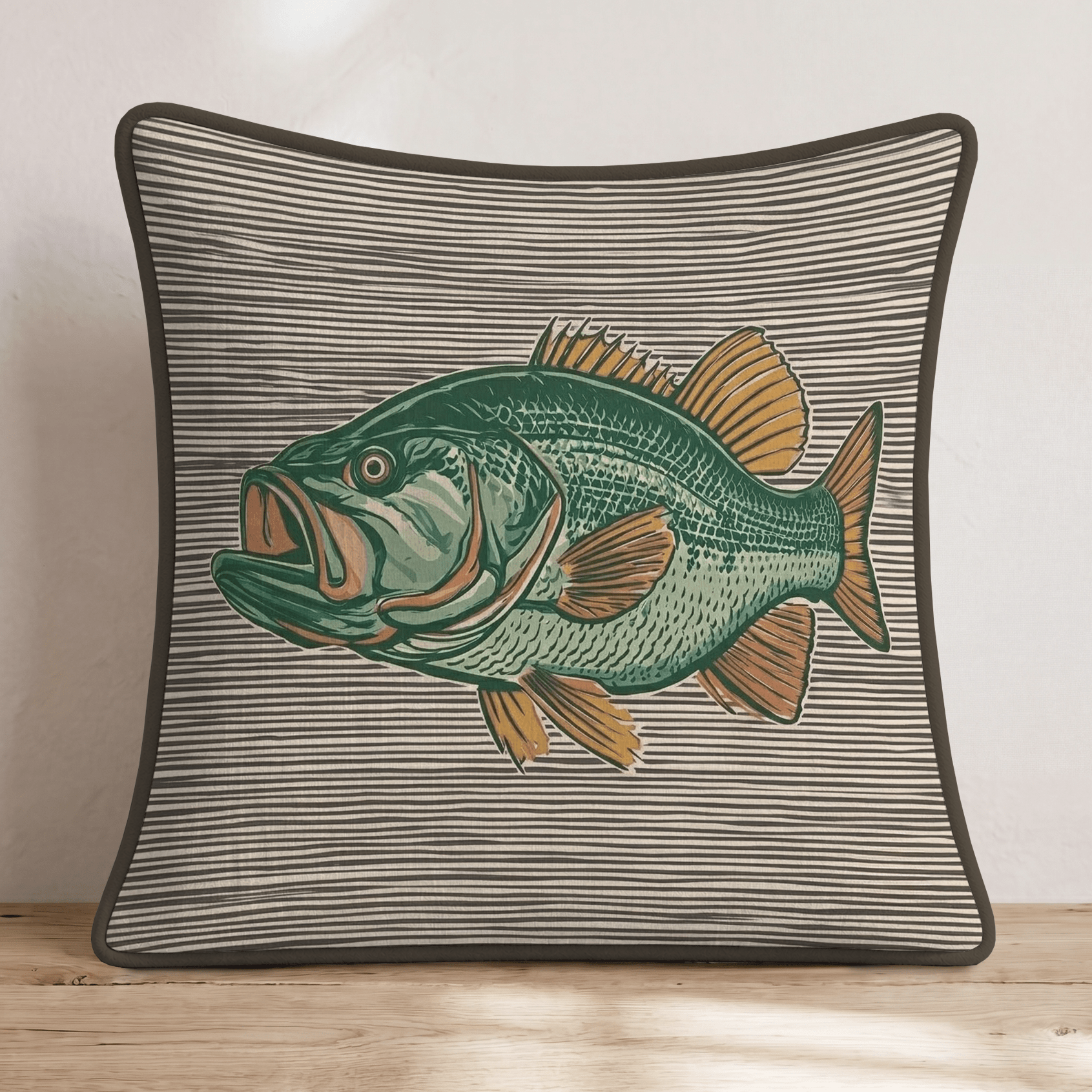 Striped Bass Throw Pillow - Hillcroft Home