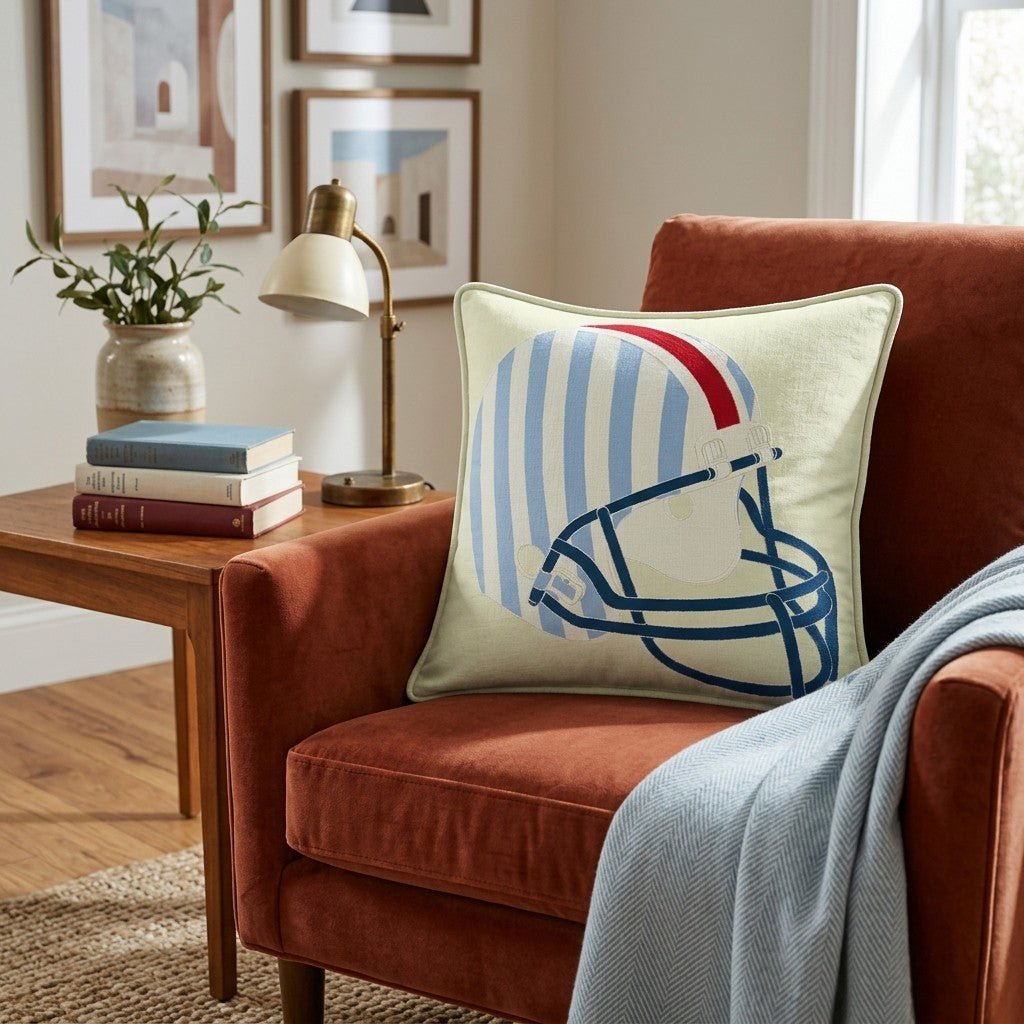Striped Helmet Throw Pillow - Hillcroft Home