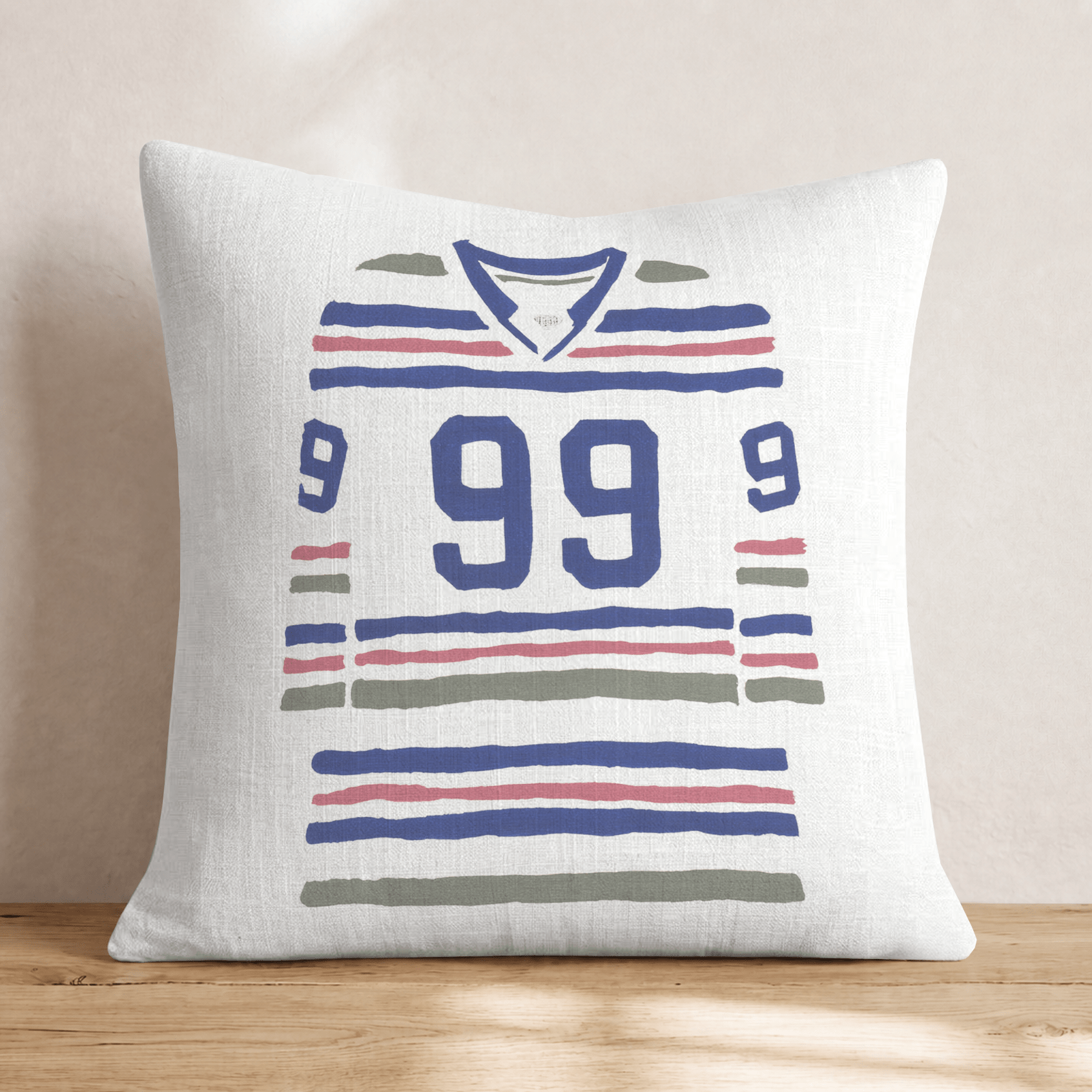 Striped Hockey Jersey Throw Pillow - Hillcroft Home