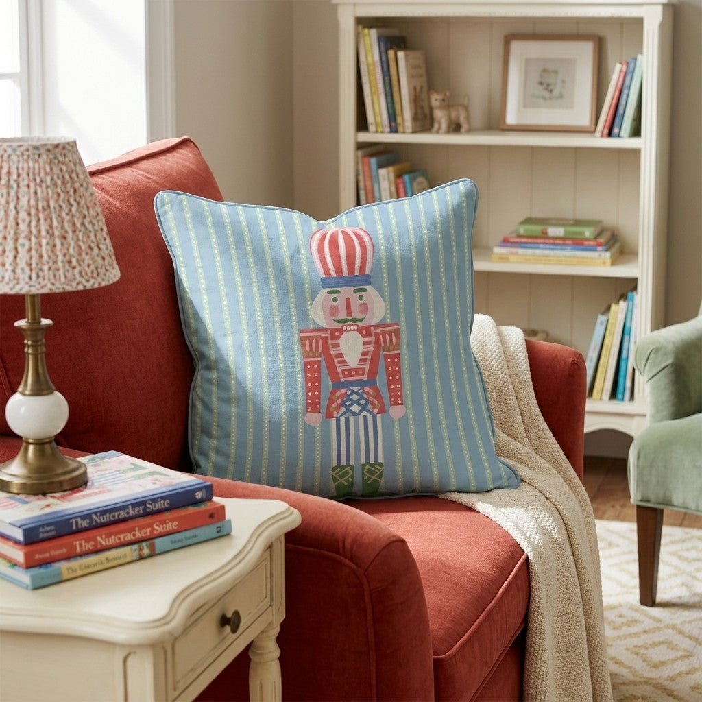 Striped Nutcracker Throw Pillow - Hillcroft Home