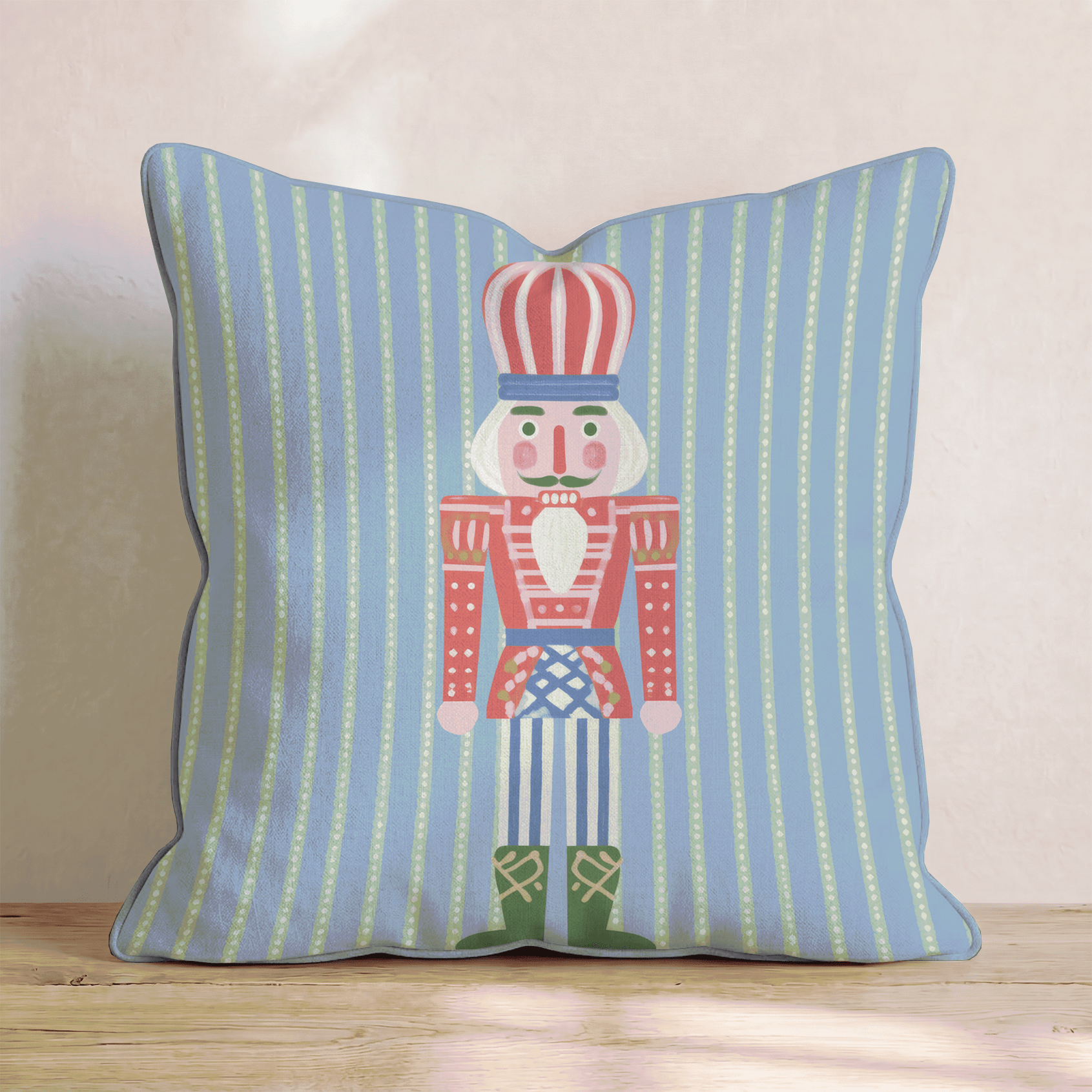 Striped Nutcracker Throw Pillow - Hillcroft Home