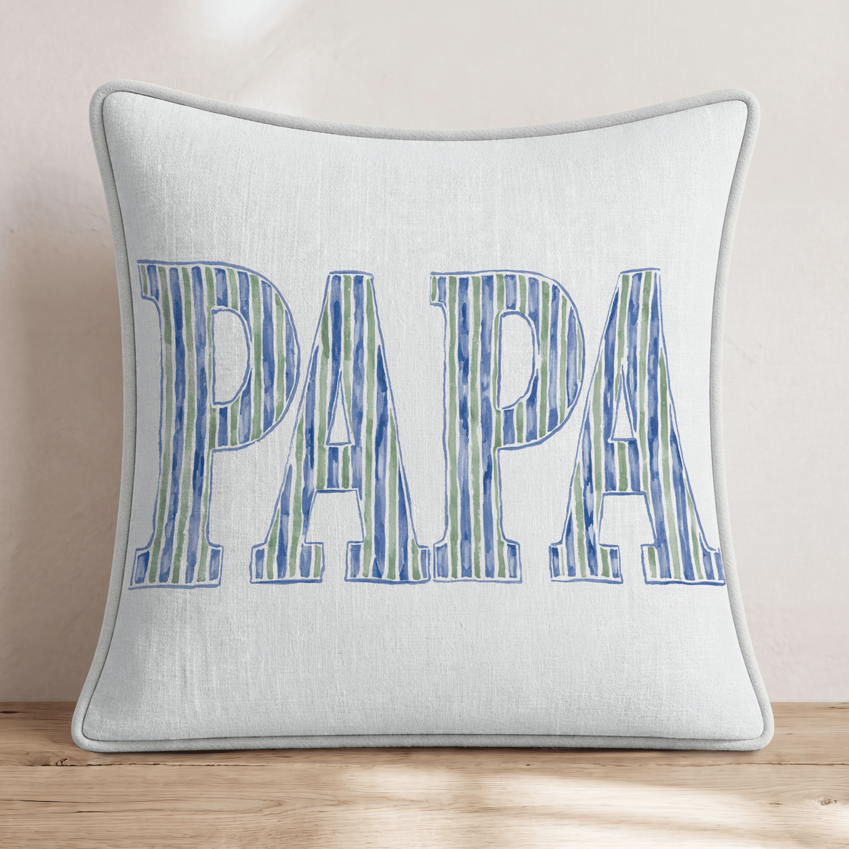 Striped Papa Throw Pillow - Hillcroft Home