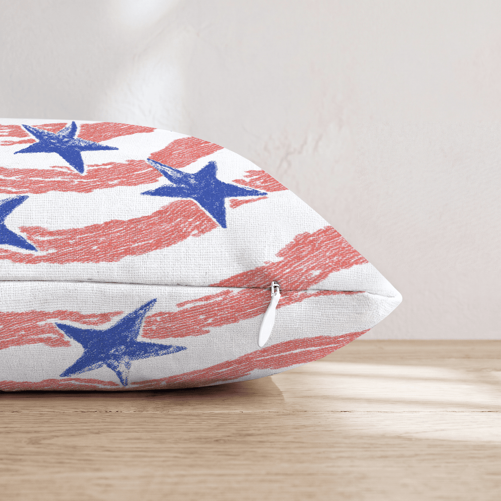 Stripes and Stars Throw Pillow - Hillcroft Home