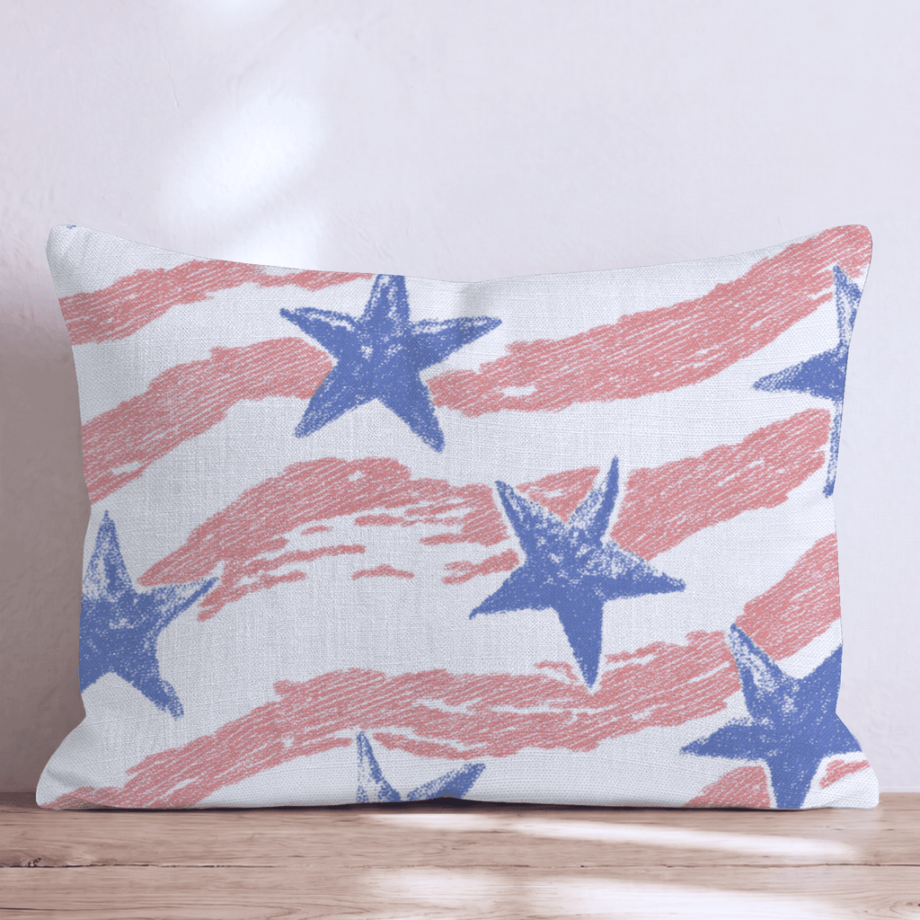 Stripes and Stars Throw Pillow - Hillcroft Home