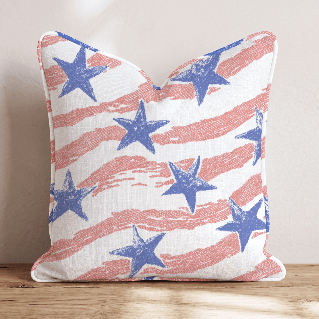 Stripes and Stars Throw Pillow - Hillcroft Home