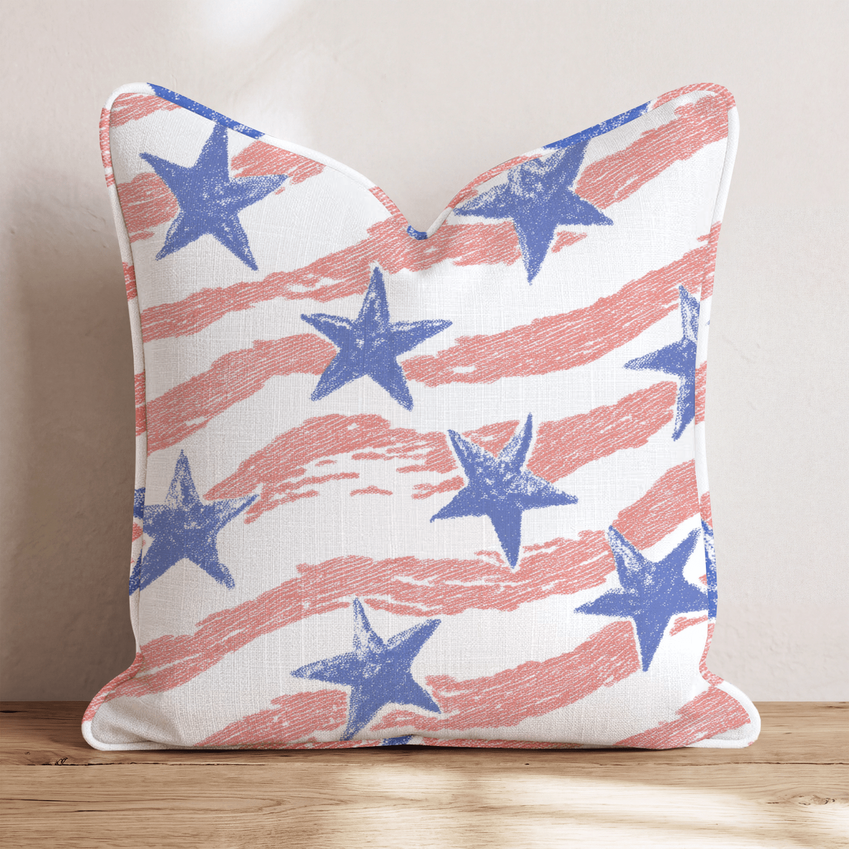 Stripes and Stars Throw Pillow - Hillcroft Home