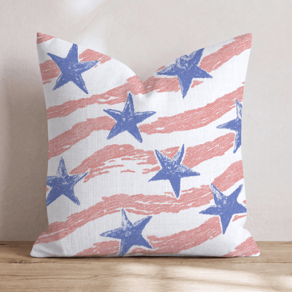 Stripes and Stars Throw Pillow - Hillcroft Home