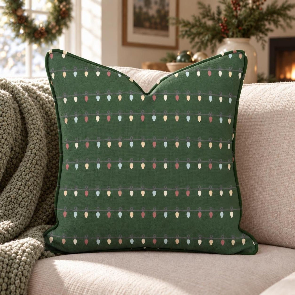 Strung Along Throw Pillow throw pillow - Hillcroft Home