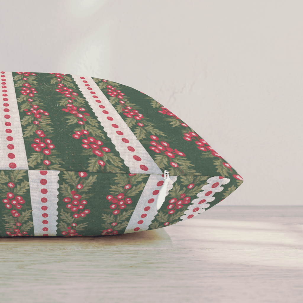 Sugarplum Garland Throw Pillow throw pillow - Hillcroft Home