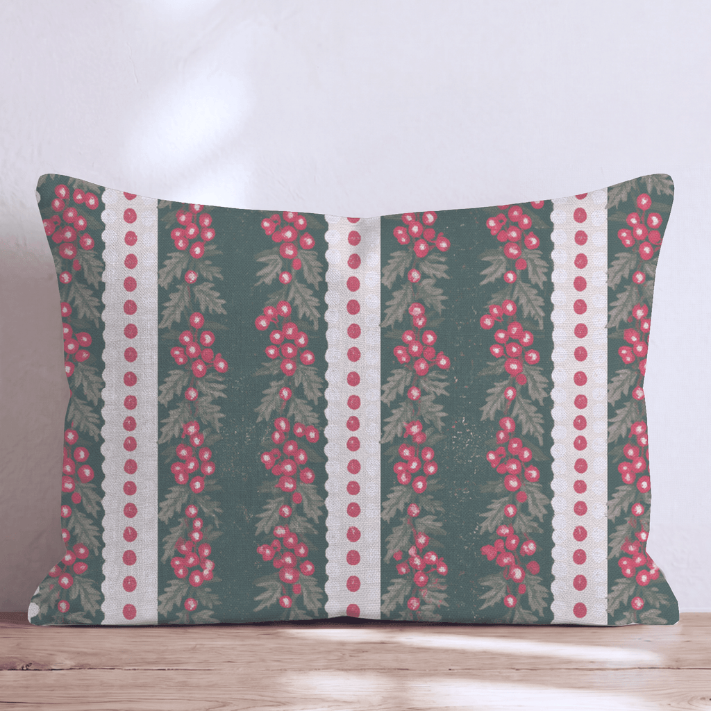 Sugarplum Garland Throw Pillow throw pillow - Hillcroft Home