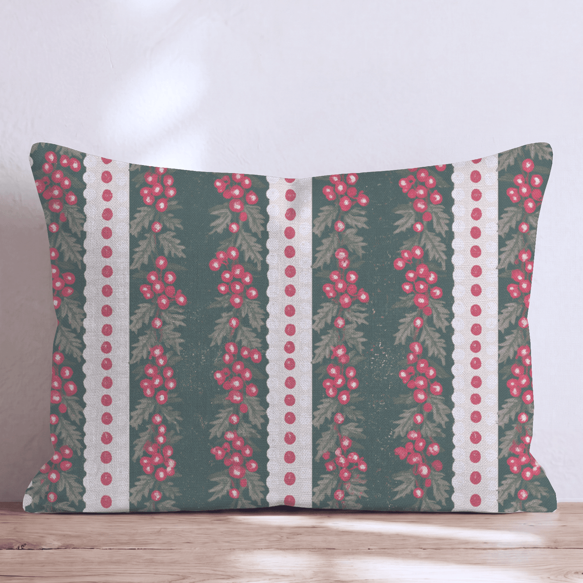 Sugarplum Garland Throw Pillow throw pillow - Hillcroft Home