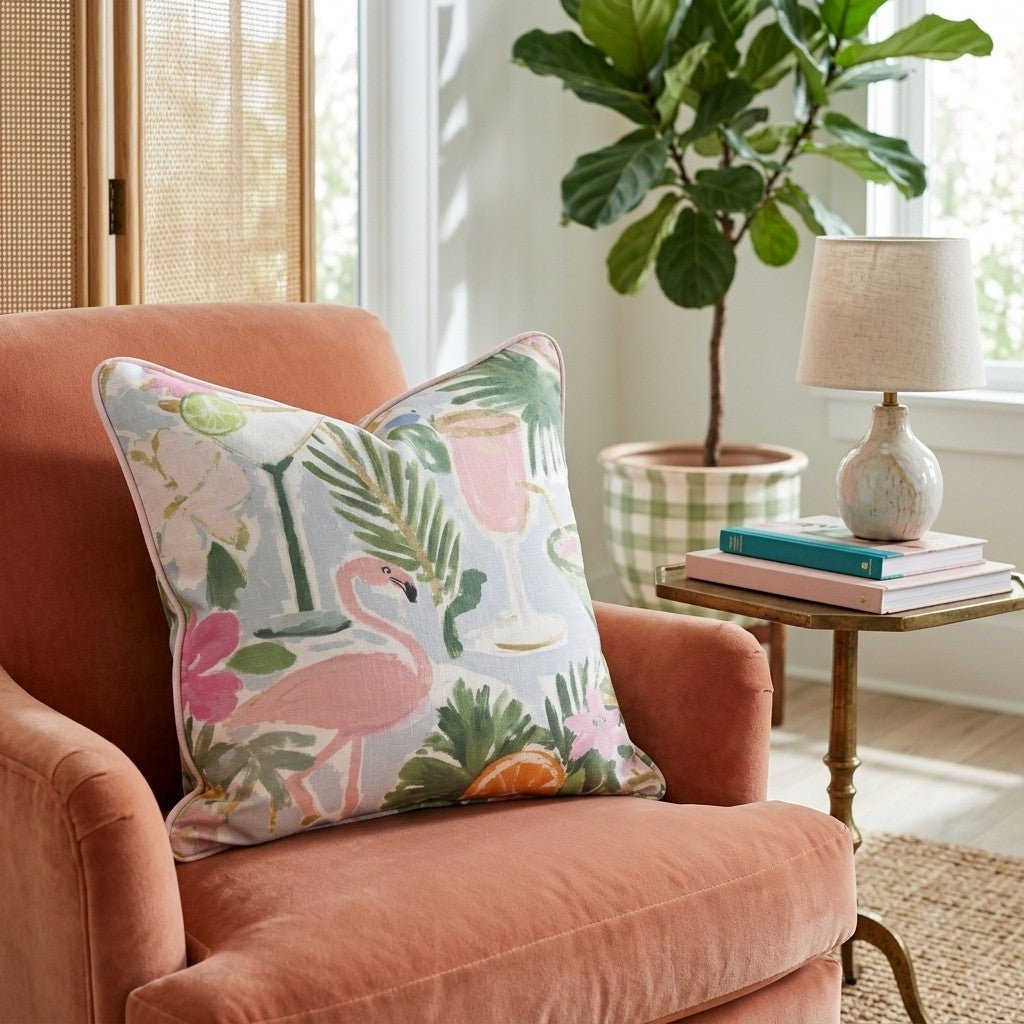 Summer Drinks Throw Pillow - Hillcroft Home