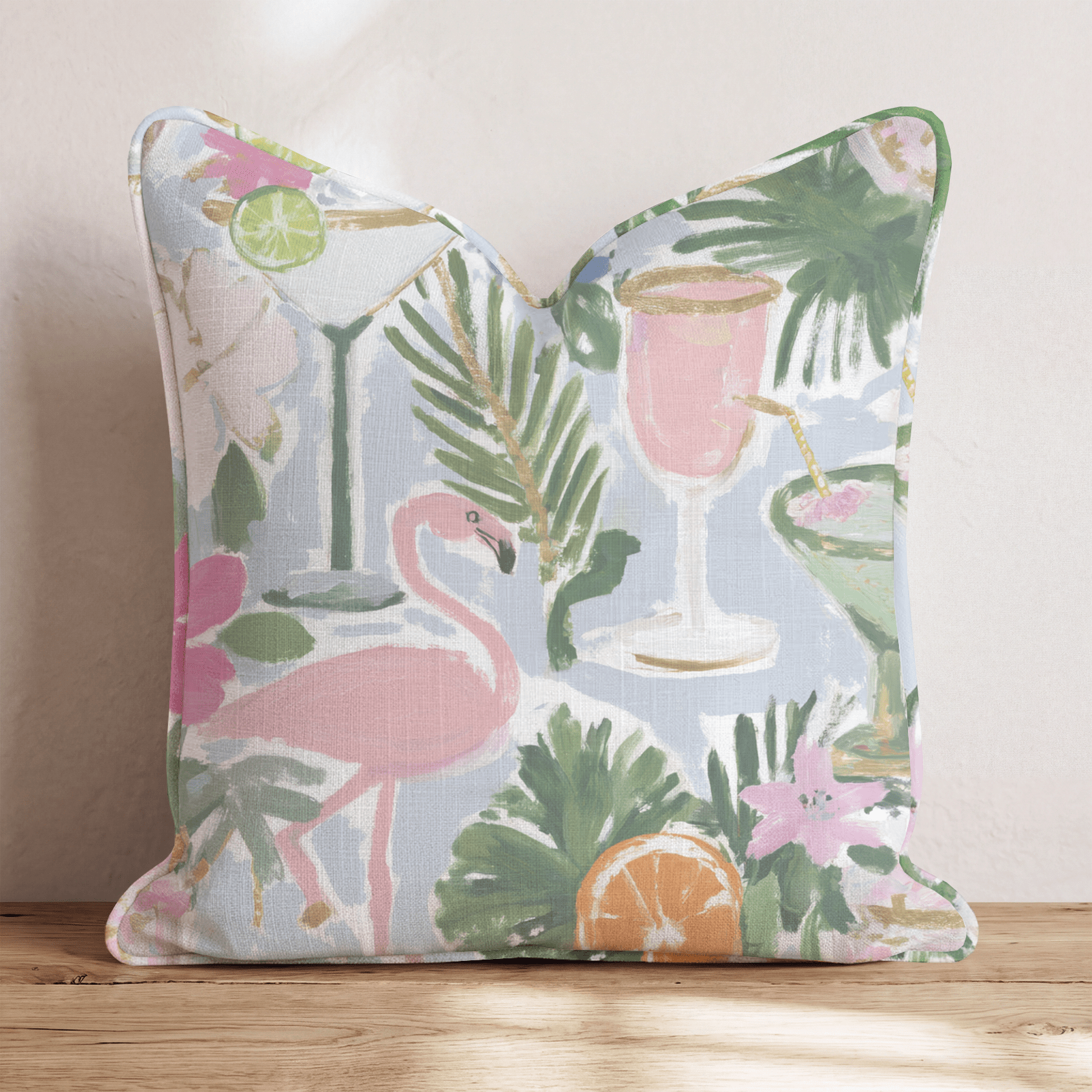 Summer Drinks Throw Pillow - Hillcroft Home
