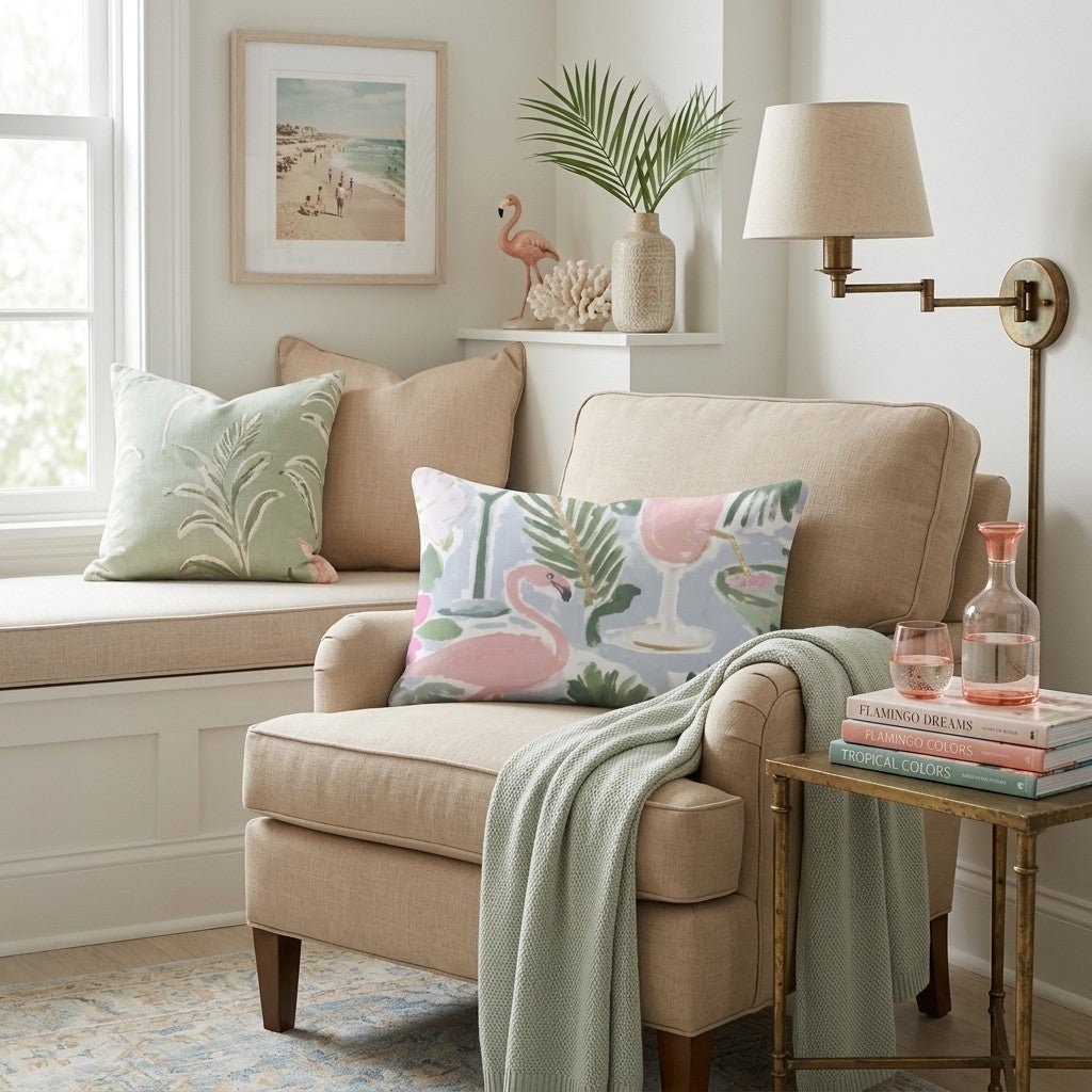 Summer Drinks Throw Pillow - Hillcroft Home