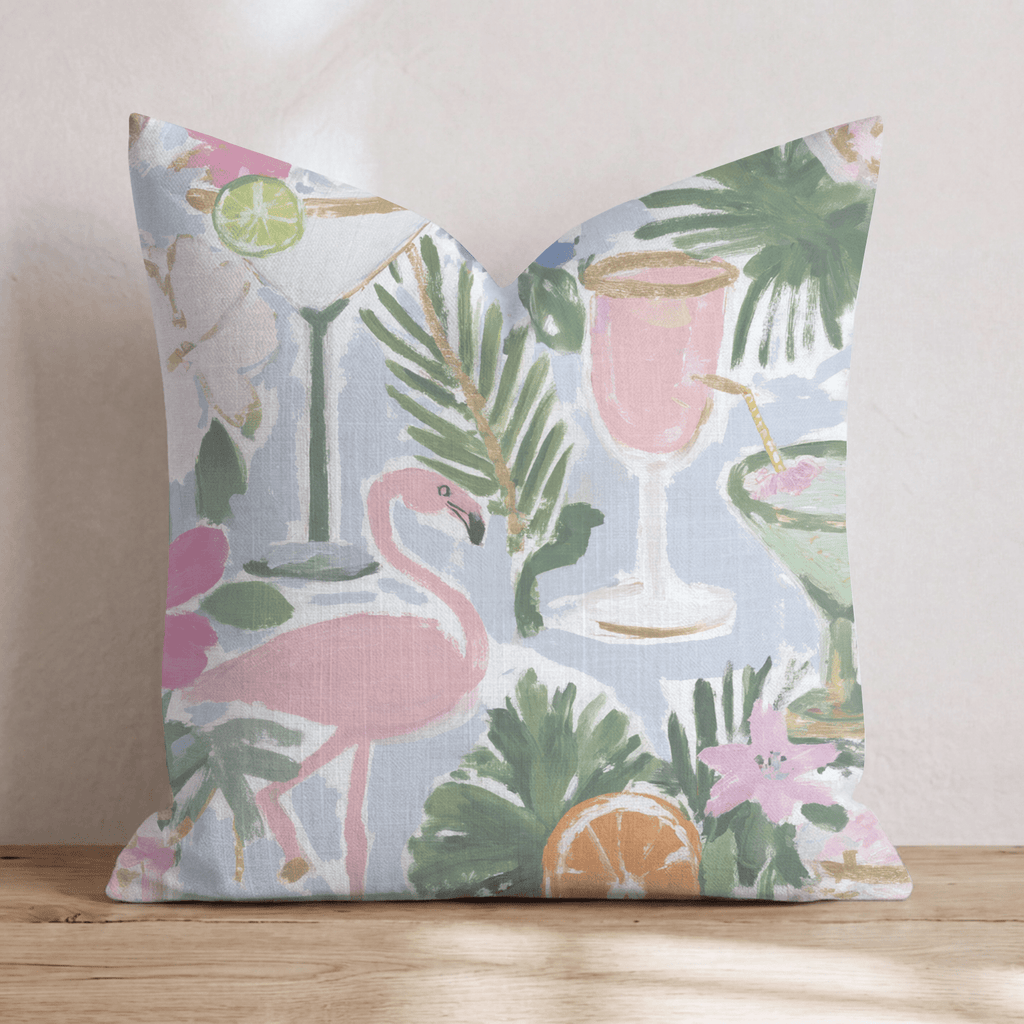 Summer Drinks Throw Pillow - Hillcroft Home