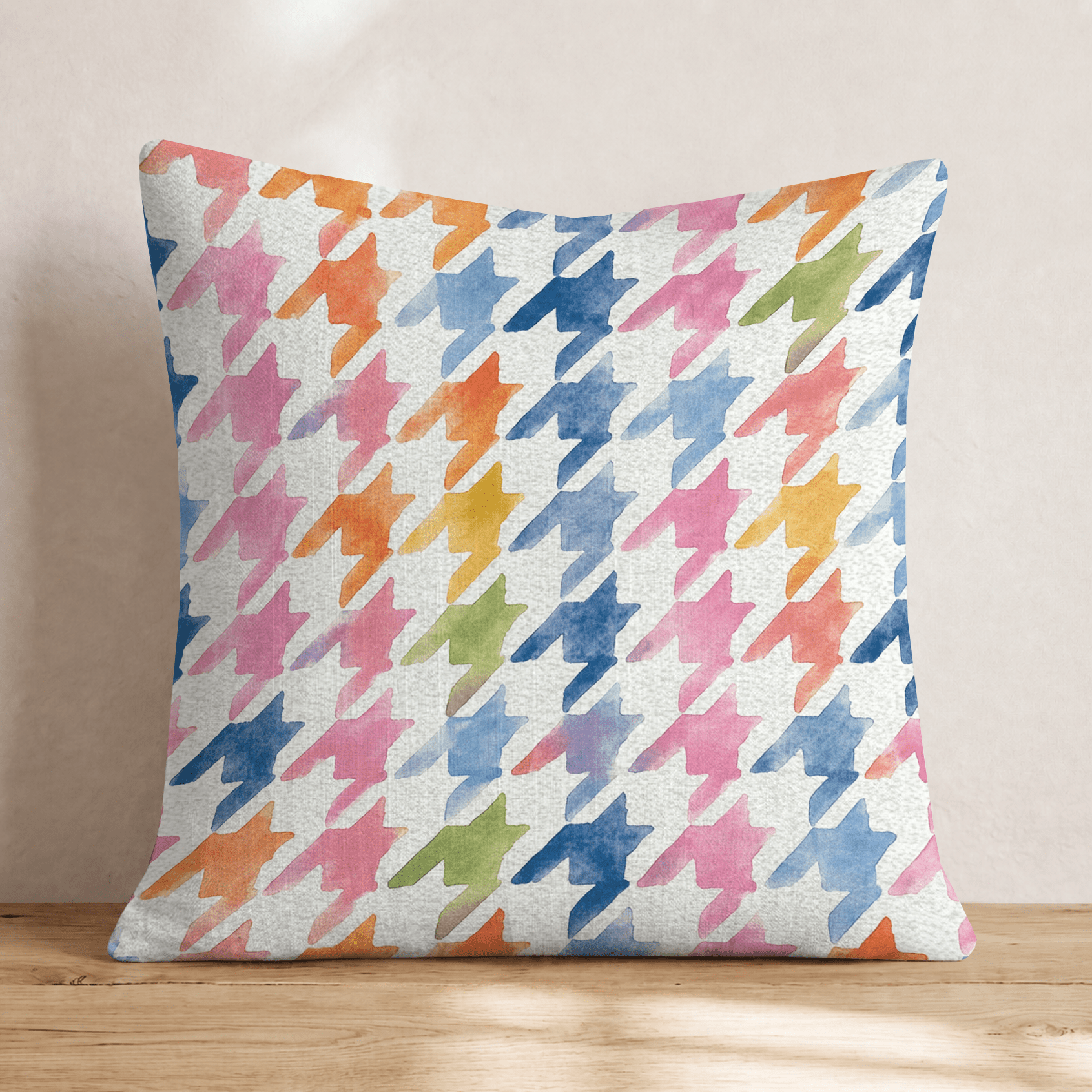 Summer Fun Houndstooth Throw Pillow - Hillcroft Home