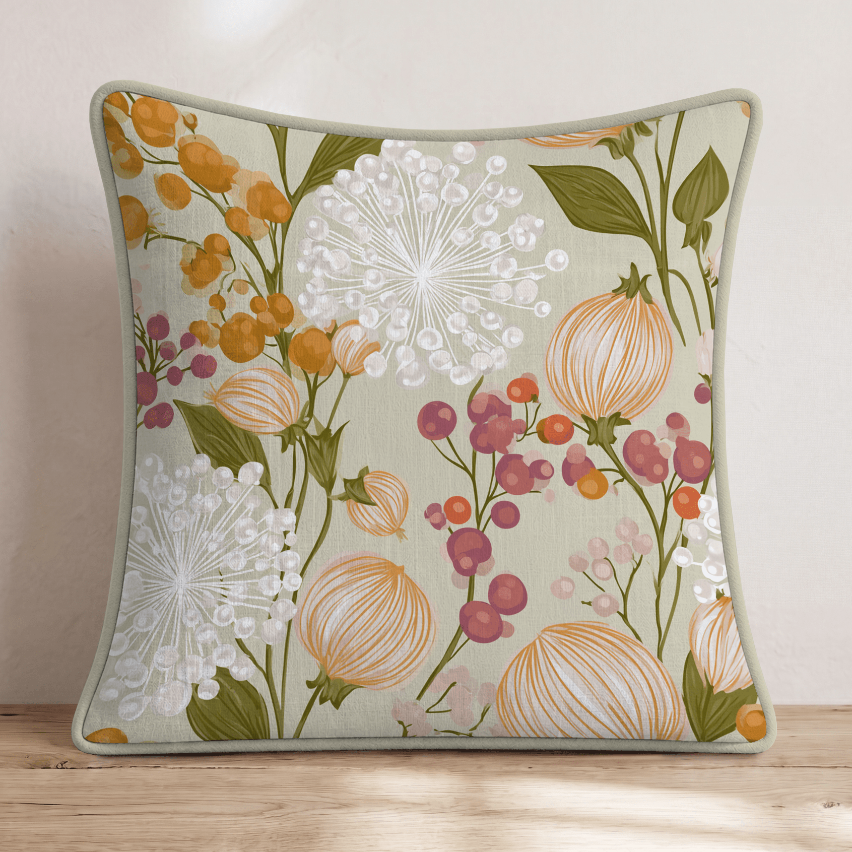 Summer Pearls Throw Pillow - Hillcroft Home