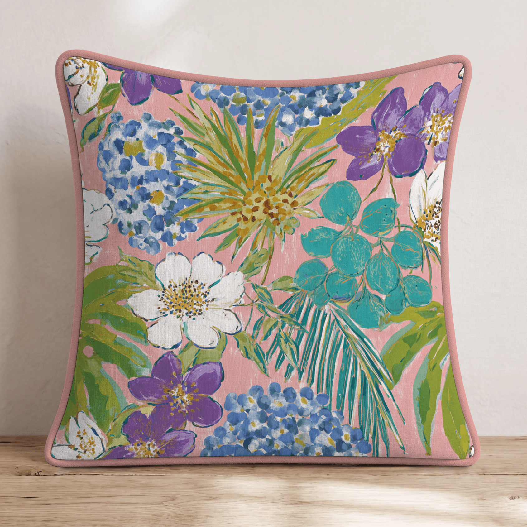 Summer Picnic Florals Throw Pillow - Hillcroft Home
