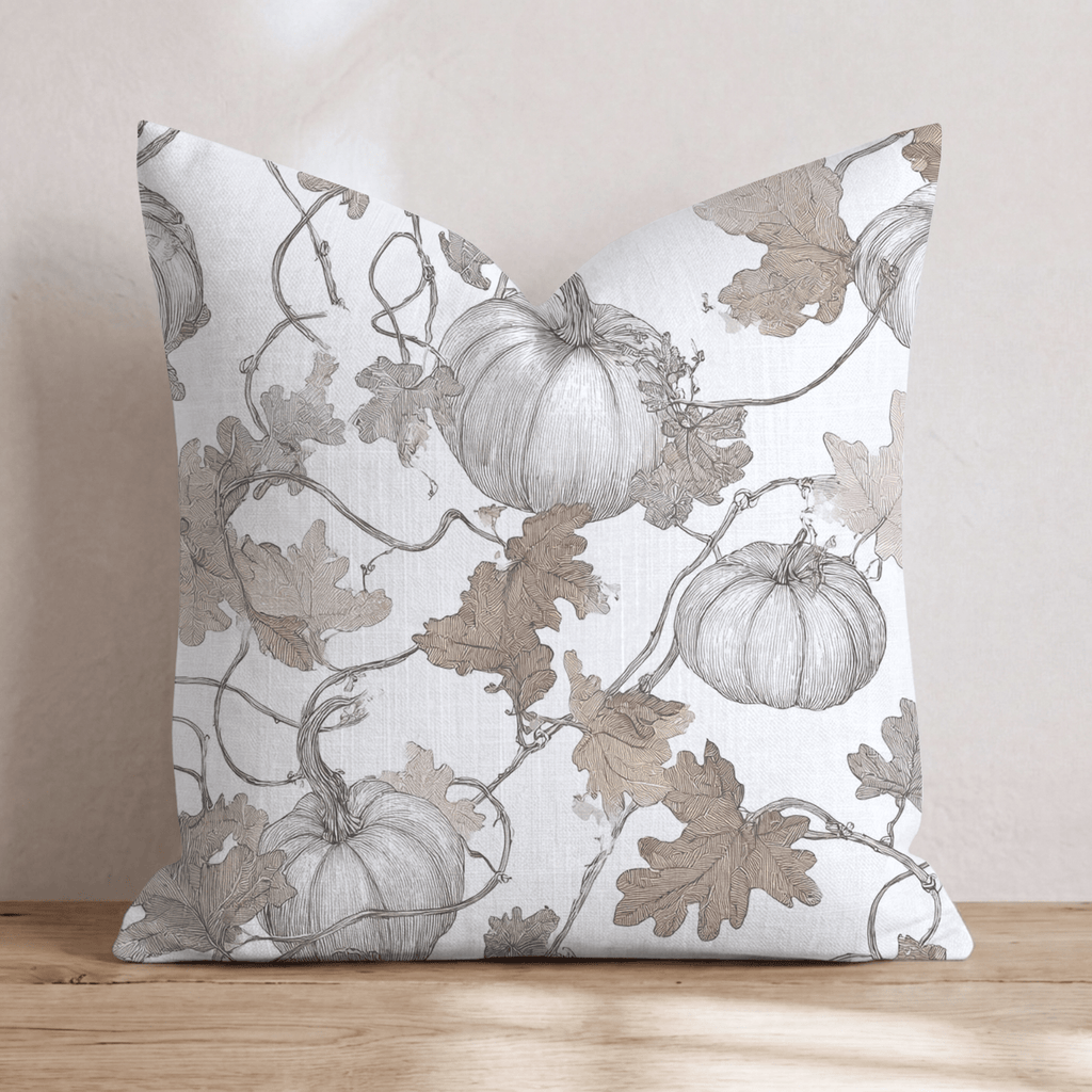 Sun Bleached Pumpkins Throw Pillow - Hillcroft Home