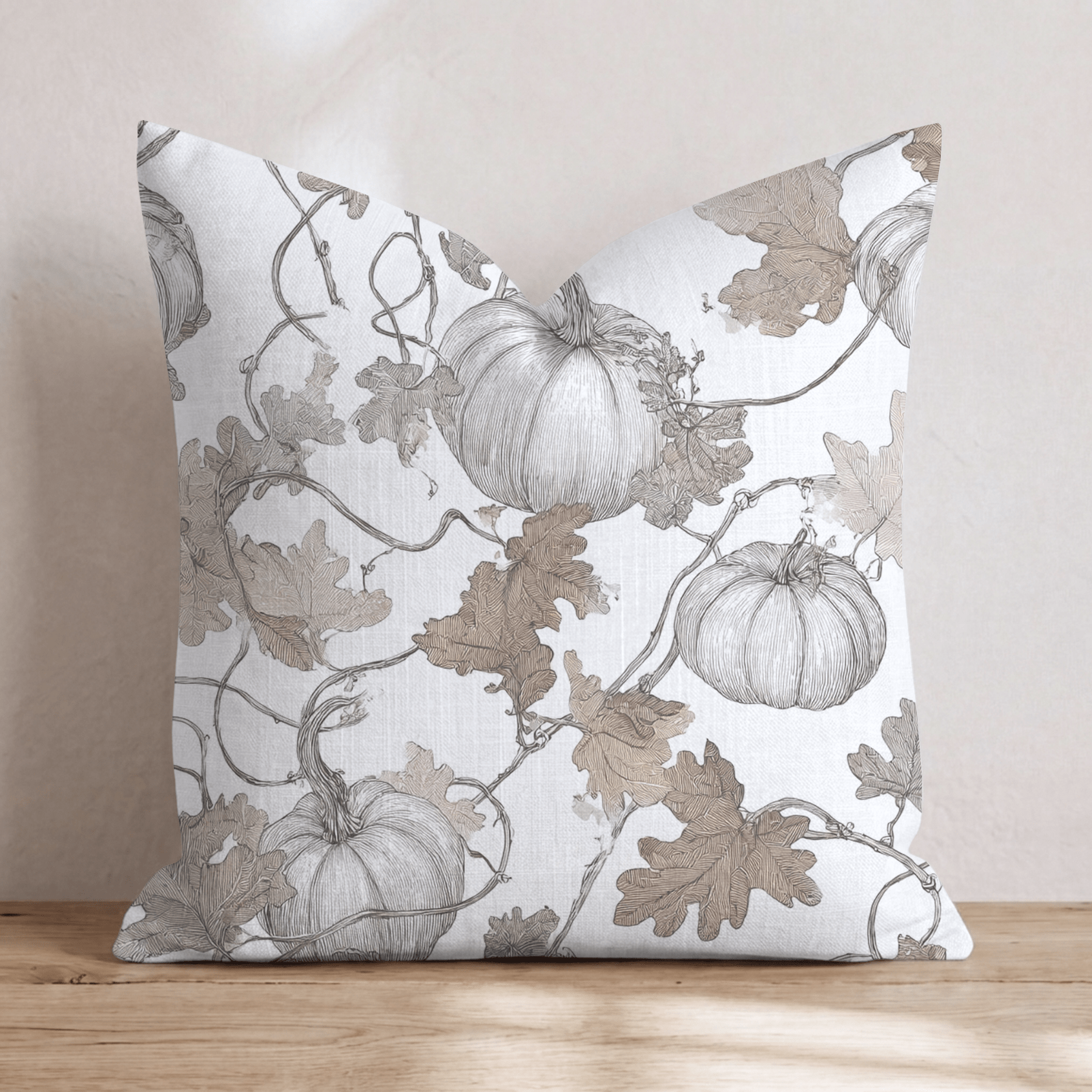 Sun Bleached Pumpkins Throw Pillow - Hillcroft Home