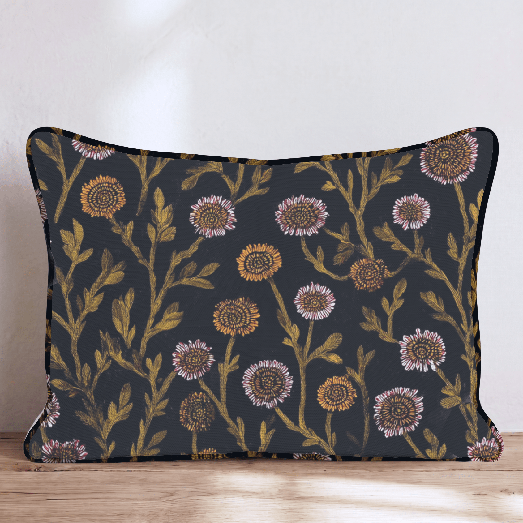Sunflowers in the Dark Throw Pillow - Hillcroft Home