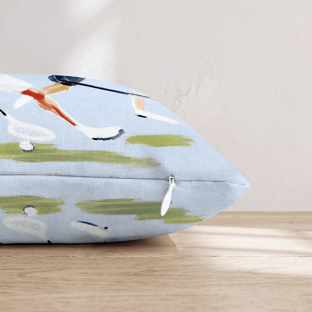 Sunny day Lacrosse Game Throw Pillow - Hillcroft Home