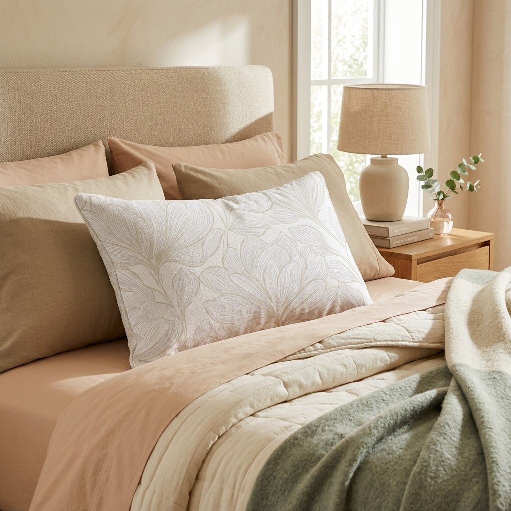 Sunrise White Throw Pillow - Hillcroft Home