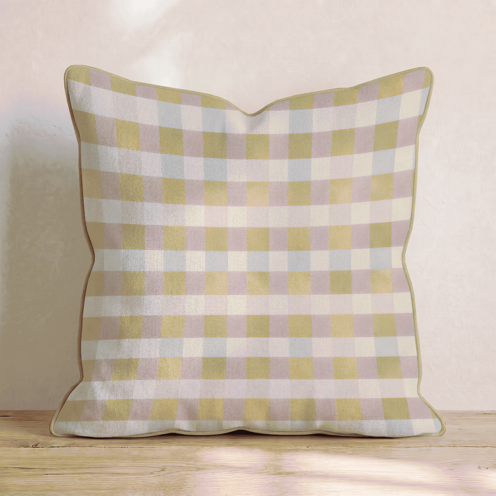 Sunset Woven Check Throw Pillow - Hillcroft Home