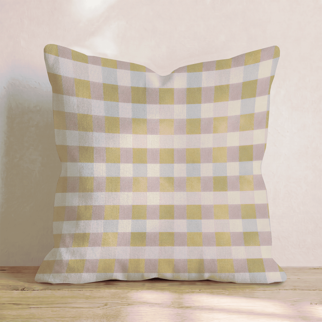 Sunset Woven Check Throw Pillow - Hillcroft Home