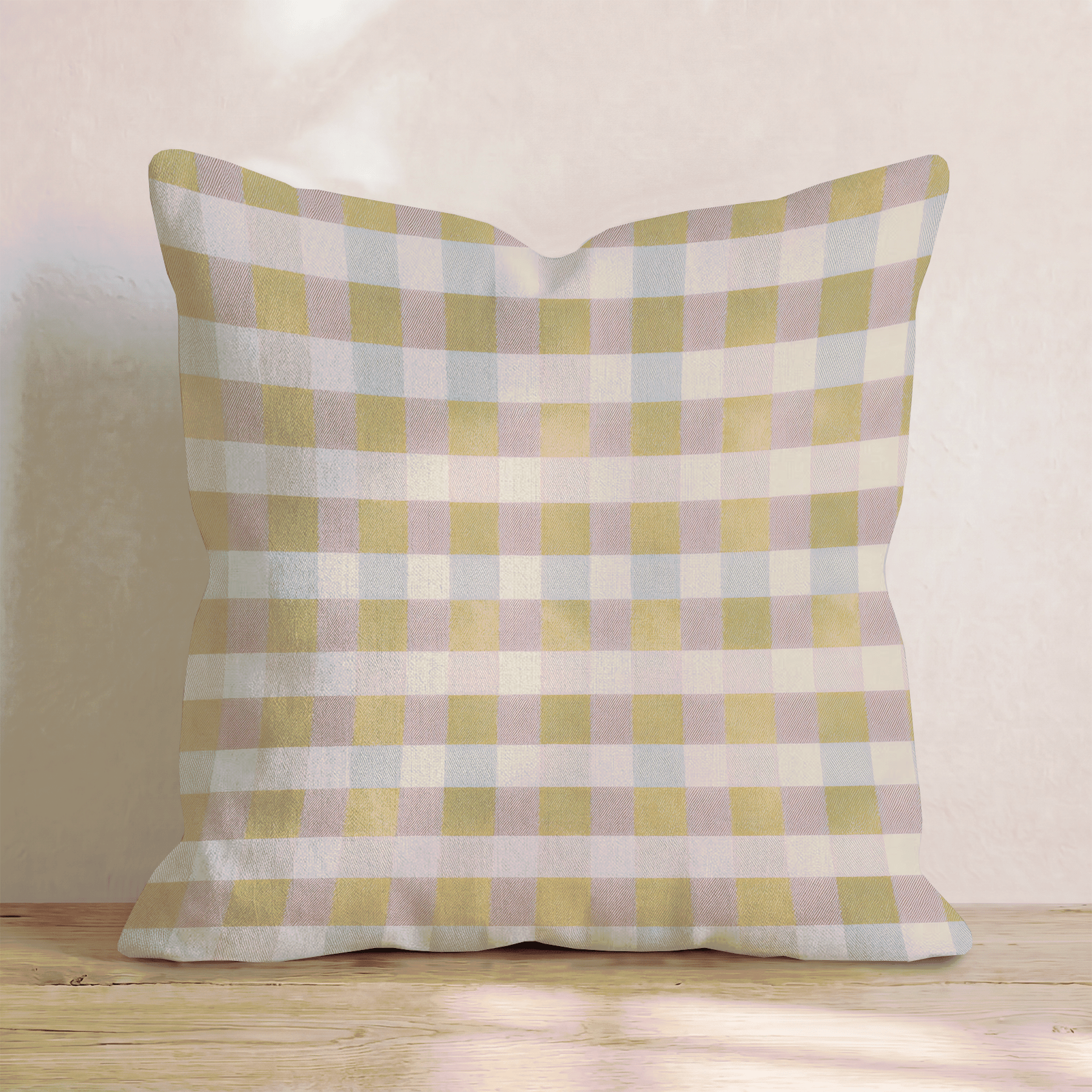 Sunset Woven Check Throw Pillow - Hillcroft Home