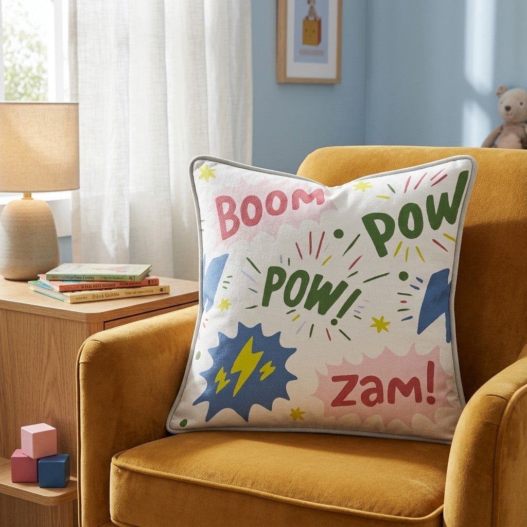 Superhero Comic Throw Pillow - Hillcroft Home