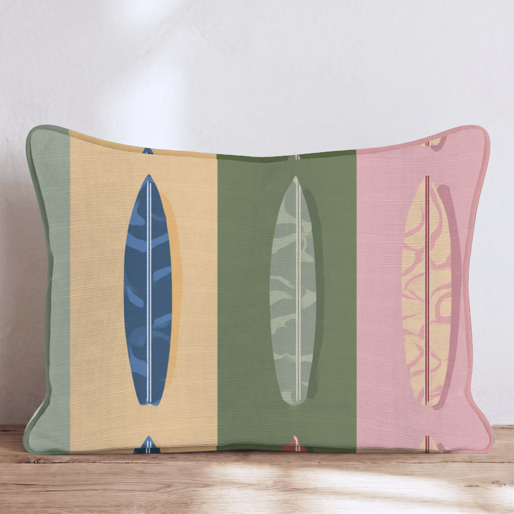 Surfboard Stripe Repeat Throw Pillow - Hillcroft Home