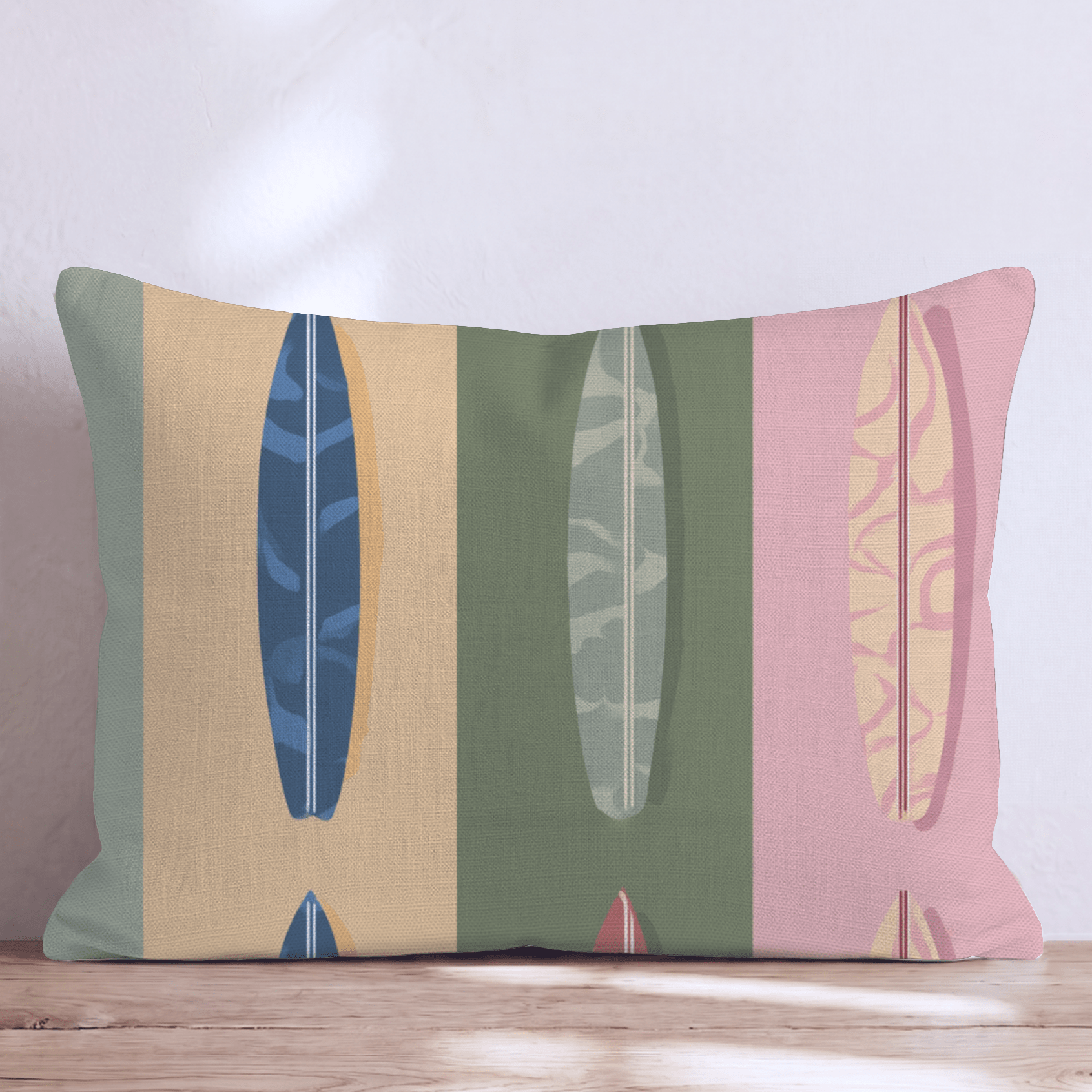 Surfboard Stripe Repeat Throw Pillow - Hillcroft Home