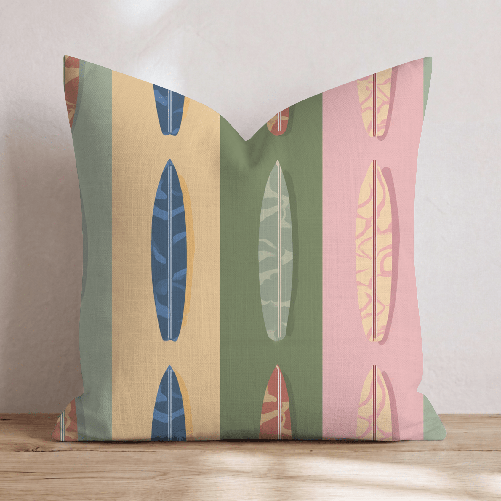 Surfboard Stripe Repeat Throw Pillow - Hillcroft Home