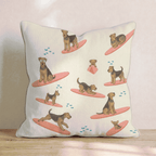Surf's Up Airedale Terrier Throw Pillow - Hillcroft Home