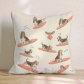 Surf's Up Basset Hound Throw Pillow - Hillcroft Home