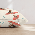 Surf's Up Basset Hound Throw Pillow - Hillcroft Home