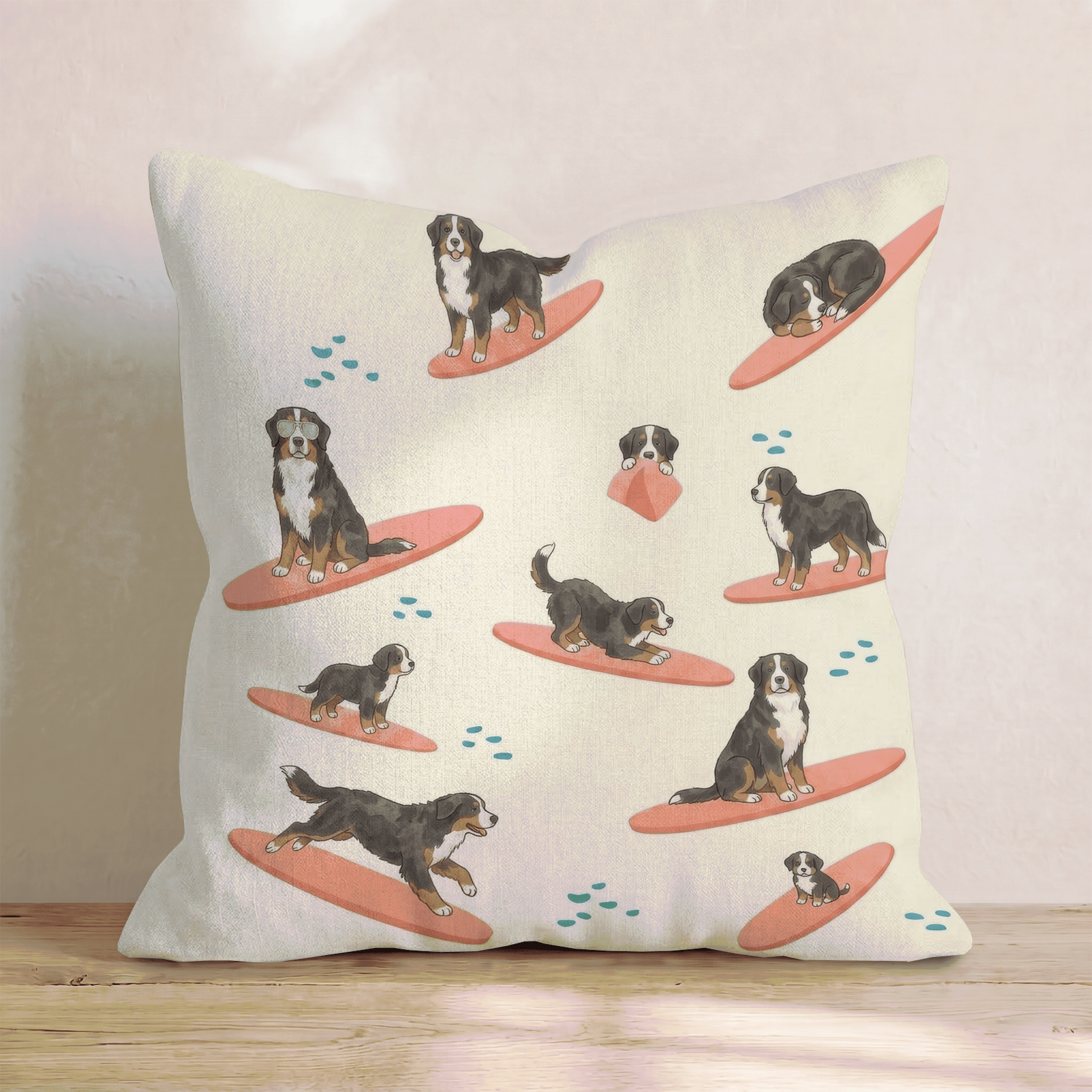 Surf's Up Bernese Throw Pillow - Hillcroft Home