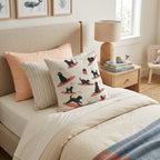 Surf's Up Black Doodle Throw Pillow - Hillcroft Home