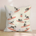 Surf's Up Boston Terrier Throw Pillow - Hillcroft Home
