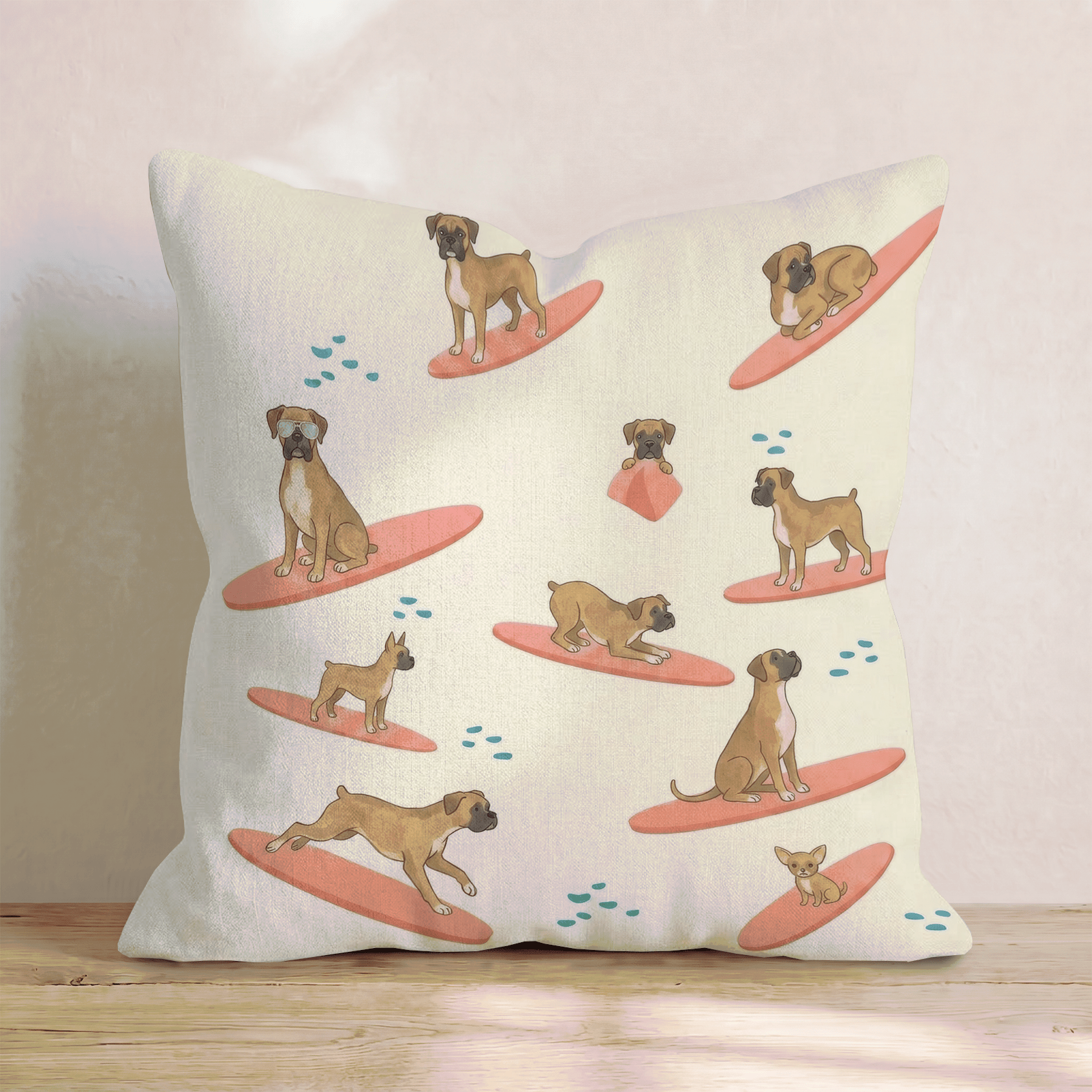 Surf's Up Boxer Throw Pillow - Hillcroft Home