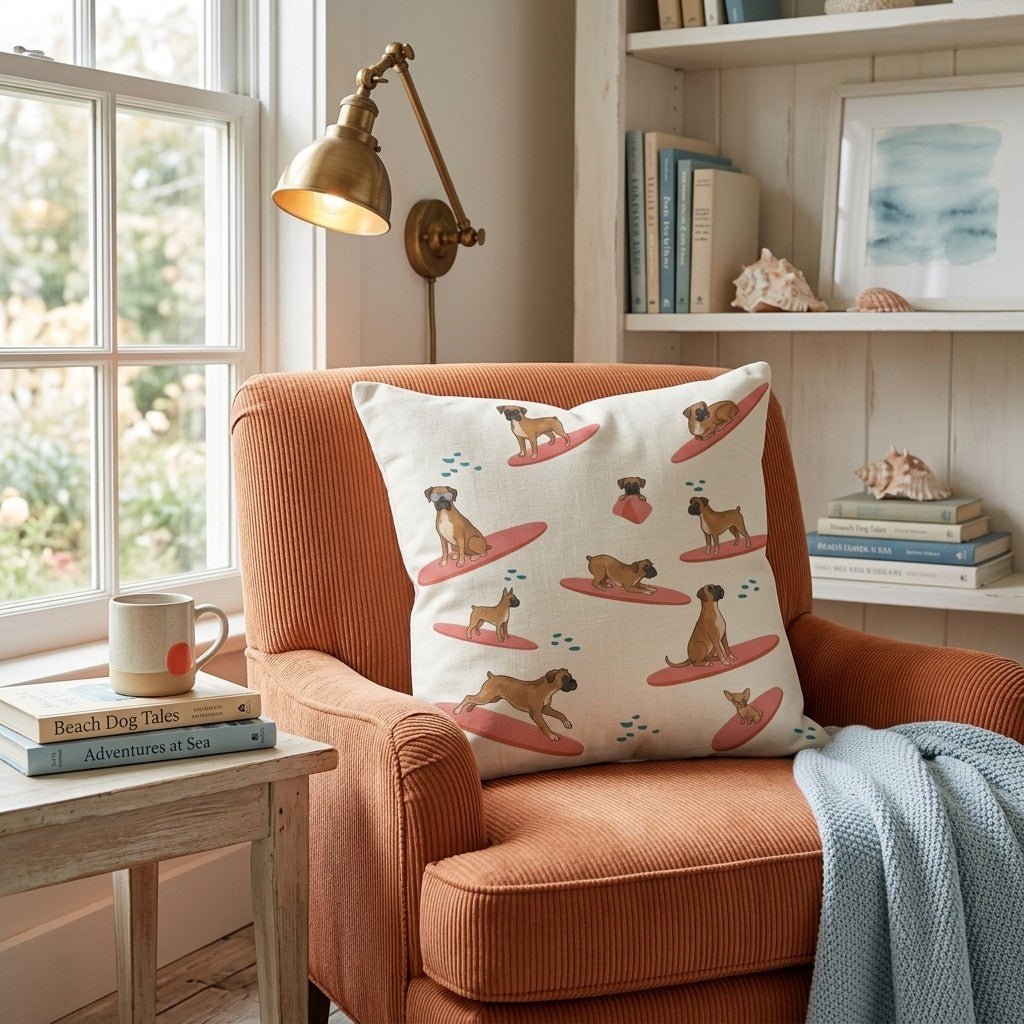 Surf's Up Boxer Throw Pillow - Hillcroft Home