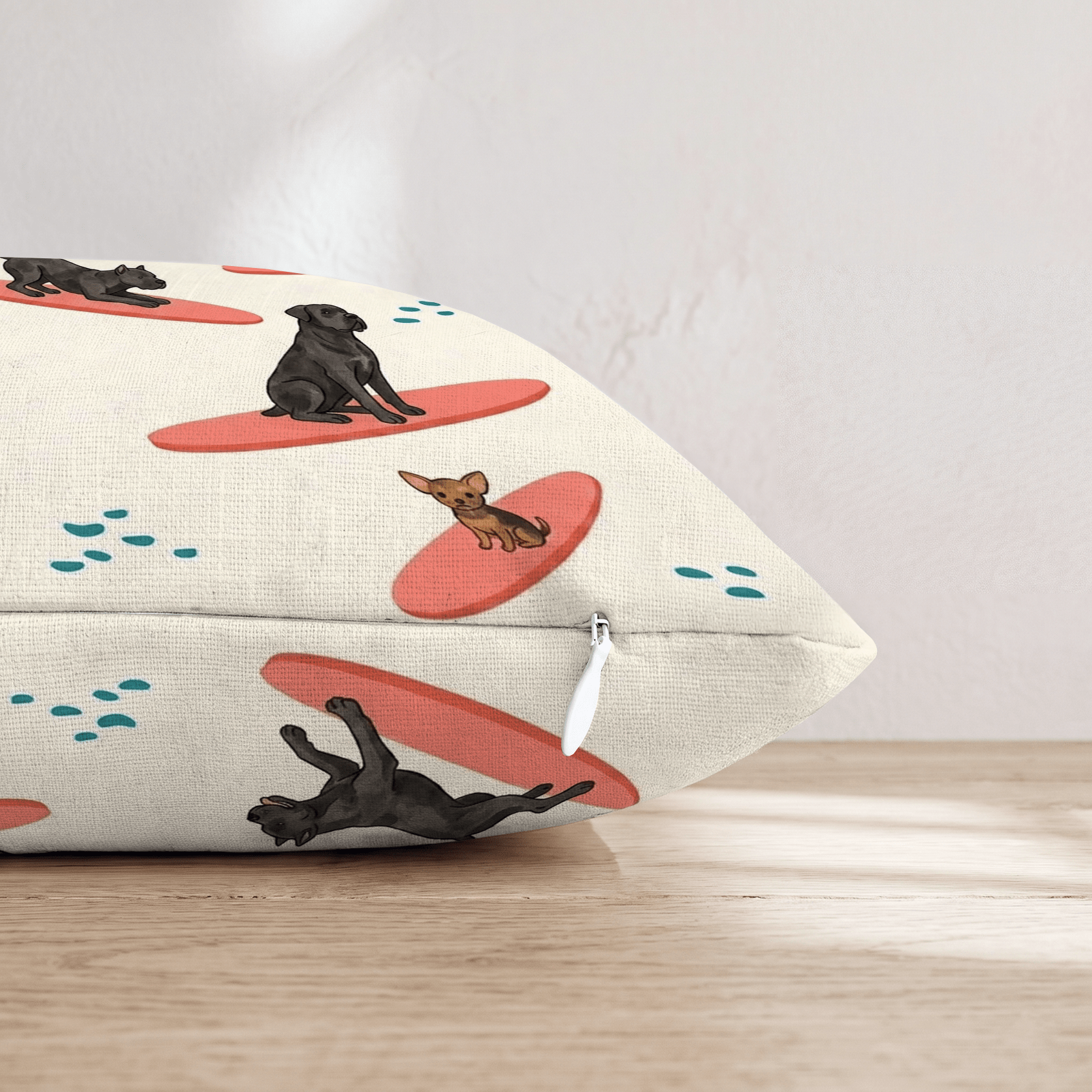 Surf's Up Cane Corso Throw Pillow - Hillcroft Home